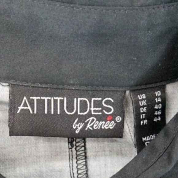 Attitudes by Renee Sateen Button Front‎ Shirt Paisley Printed Panel Size 10 - Picture 4 of 4